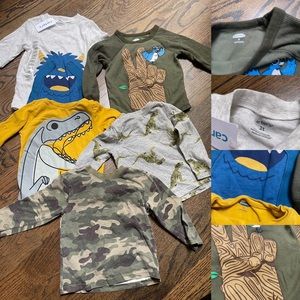 Toddler Dino & monster long sleeve shirt bundle 2T